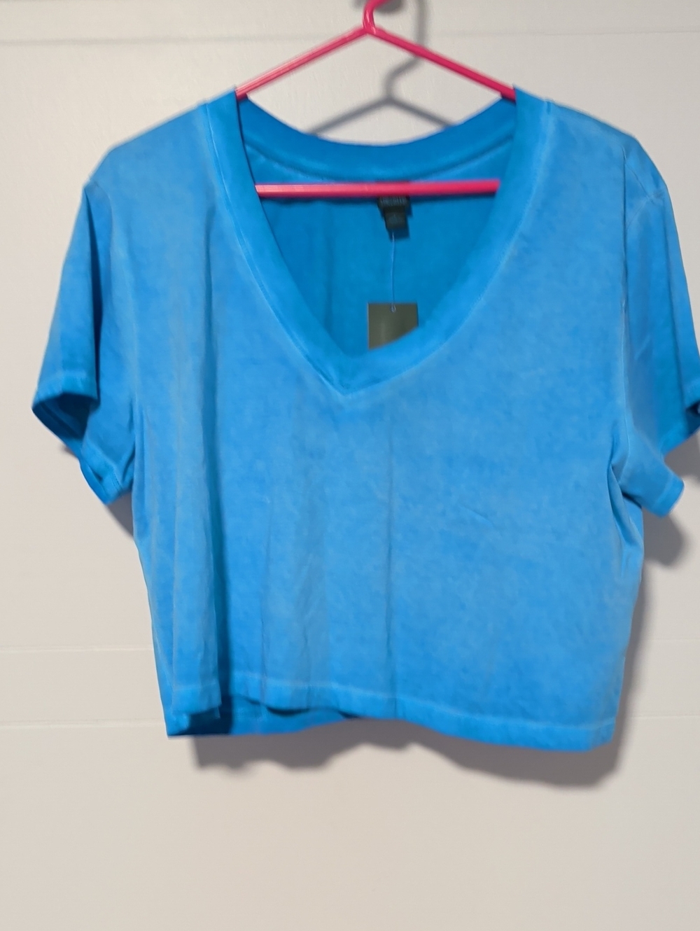 wild fable Blue V-Neck Boxy Crop Top